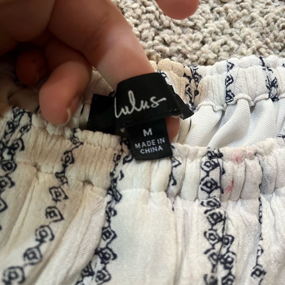 Lulus White and Black Patterned Skirt